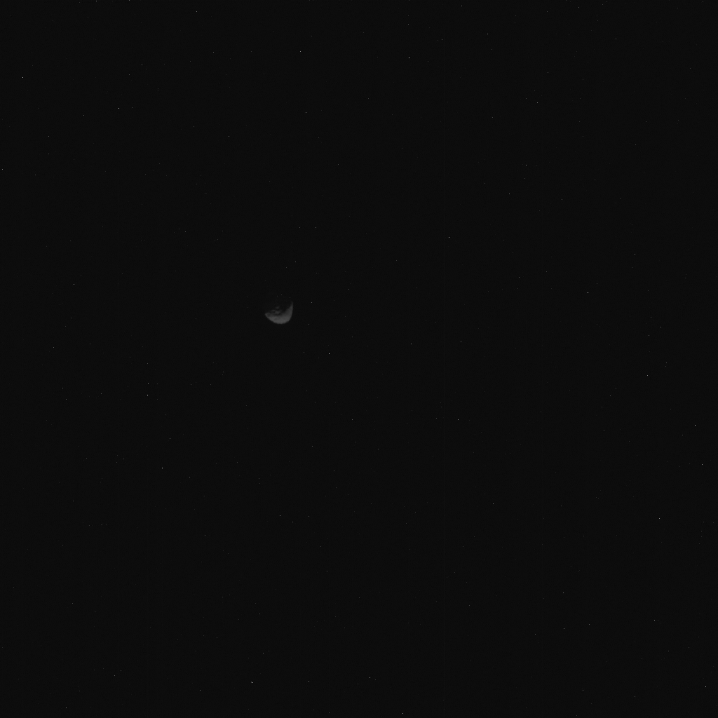 a crescent Martian moon