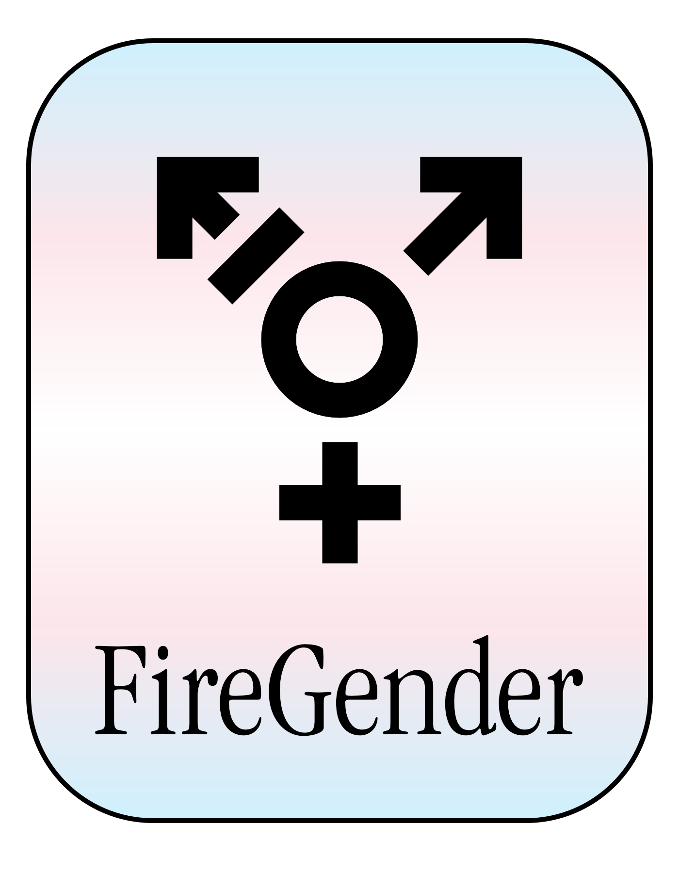 A "FireGender" visual with the Apple 1990s font and the female/male/male-with-stroke symbol thickened to be more similar to the FireWire logo