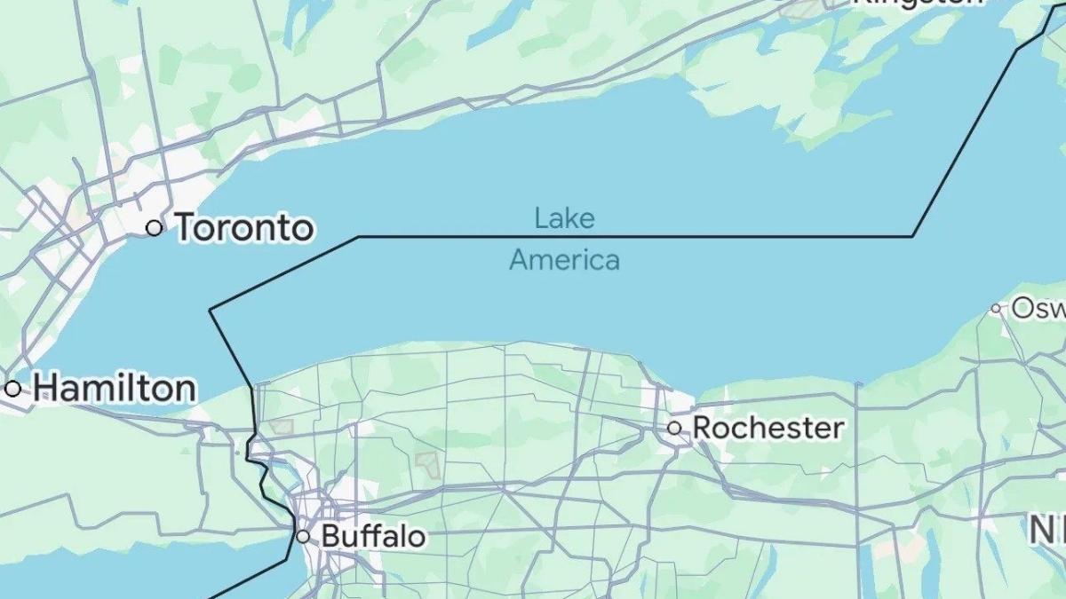 US President Donald Trump orders federal agencies to rename Lake Ontario as "Lake America"! #LakeAmerica #LakeOntario #USCanada #Geopolitics
