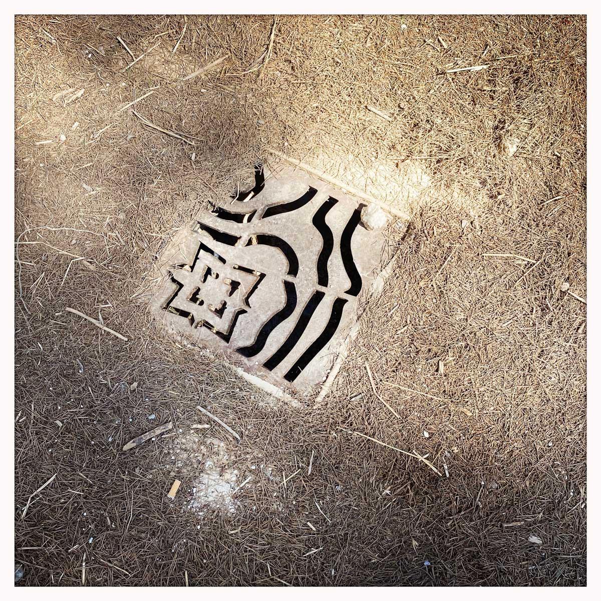 Iron drain in the form of a floorplan of Fort Napoleon