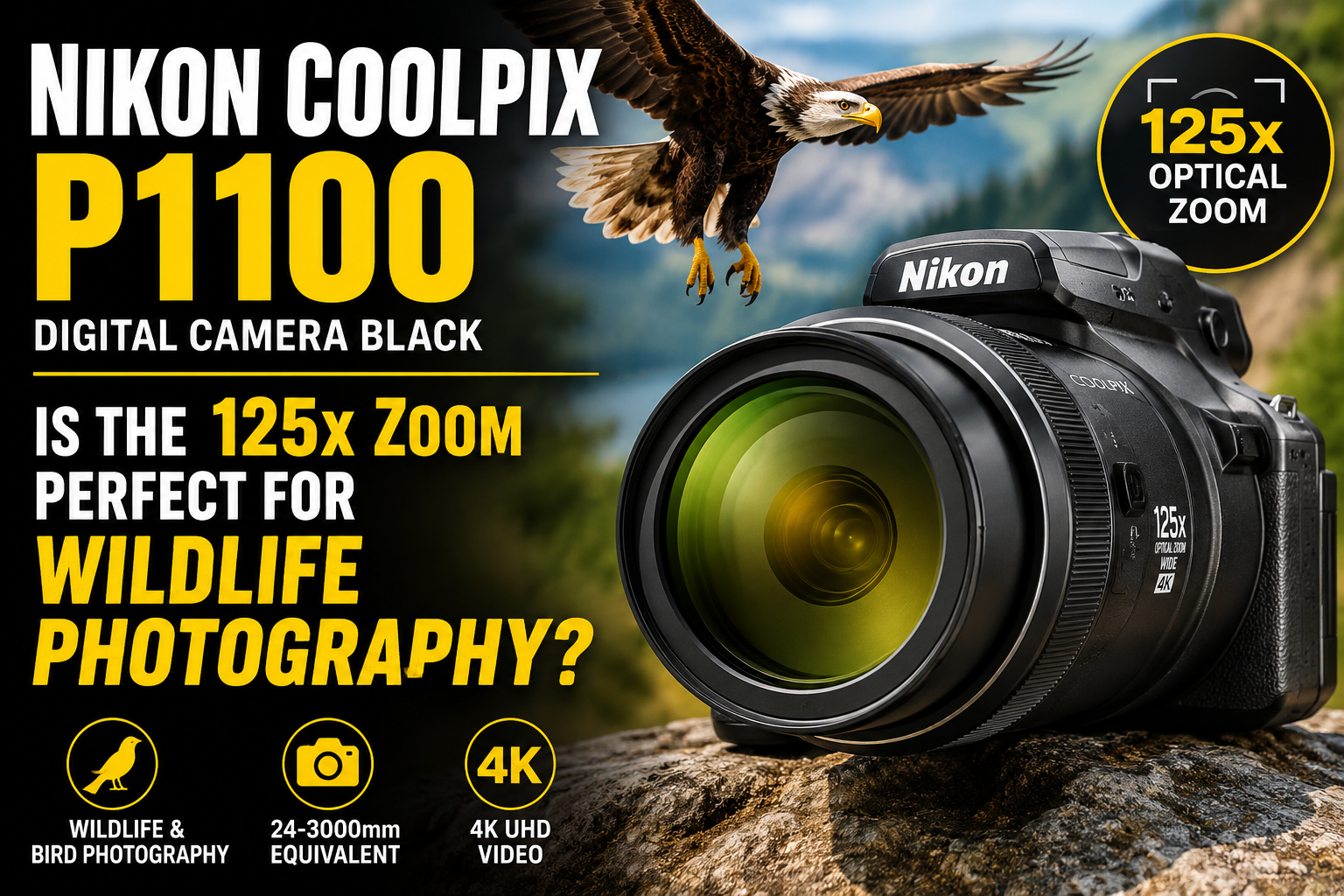 Nikon COOLPIX P1100 Digital Camera Black: Is the 125x Zoom Perfect for Wildlife Photography?