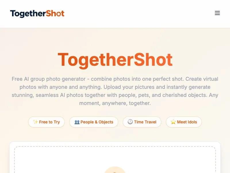 TogetherShot - Free AI Photo Generator - Bring Anyone & Anything Together