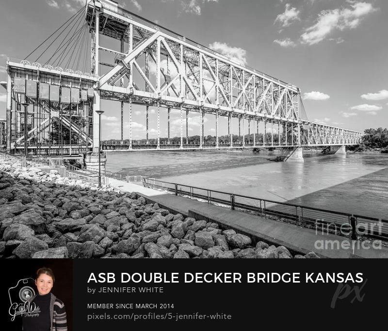 A beautiful summer day view along the Missouri River at Berkley Riverfront in Kansas City, Missouri, featuring the historic Armour Swift Burlington (ASB) Railroad Bridge in black and white.
https://5-jennifer-white.pixels.com/featured/asb-double-decker-bridge-kansas-city-grayscale-jennifer-white.html
@fineartamerica 
#buyintoart #photography #historicbridges #fineart #architecture