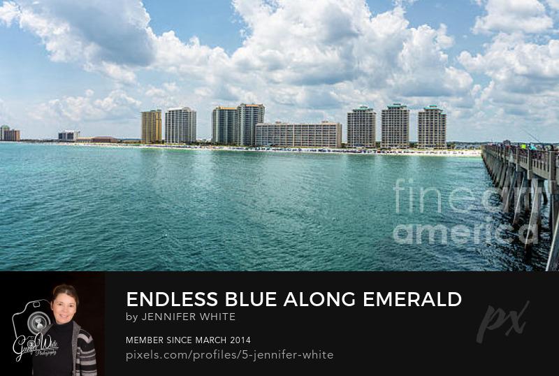 A beautiful wide panorama from the end of the Navarre Beach Fishing Pier in Florida featuring an expansive view of the Gulf of Mexico and the stunning coastline stretching into the distance.
https://5-jennifer-white.pixels.com/featured/endless-blue-along-emerald-coast-pano-jennifer-white.html
#buyintoart #photography #beachhousedecor #homedecor
