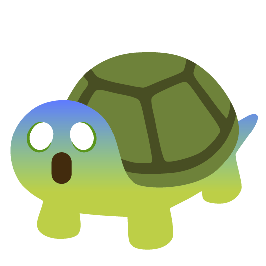 Emoji Kitchen combo emoji: face screaming in fear + turtle