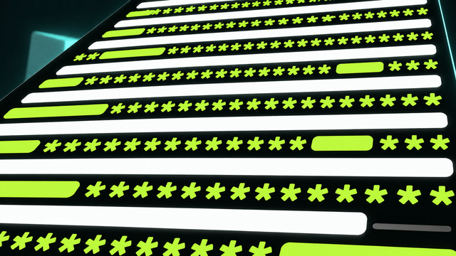 Rows of an instruction file where nearly every line is wrapped in green asterisks, so the emphasis no longer marks anything.
