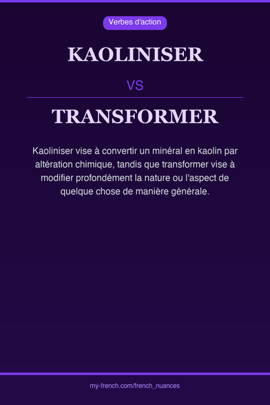 🇫🇷 kaoliniser vs transformerKaoliniser vise à convertir u...