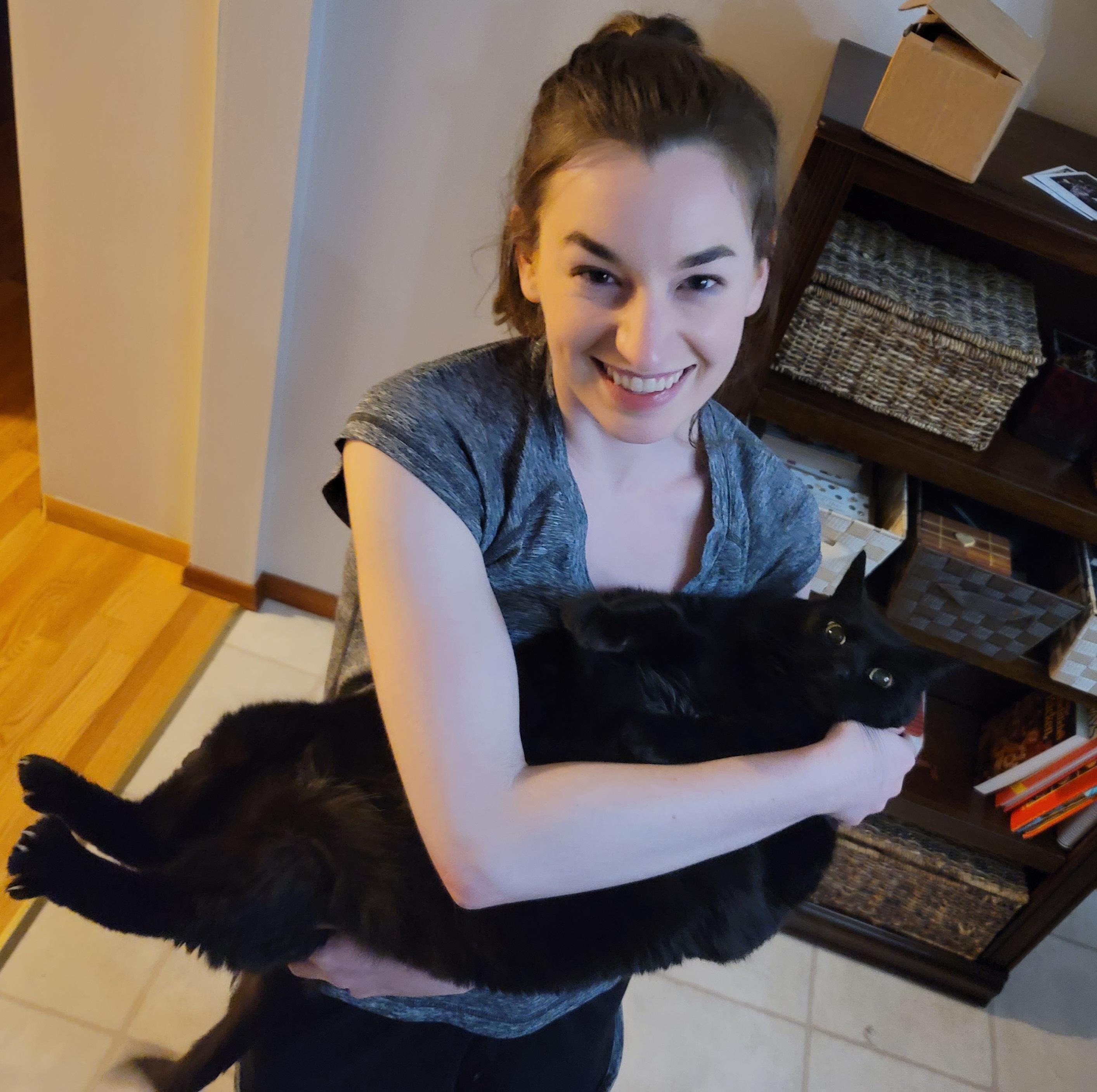 Throwback post to when Megan first met my parents' old cat Heather