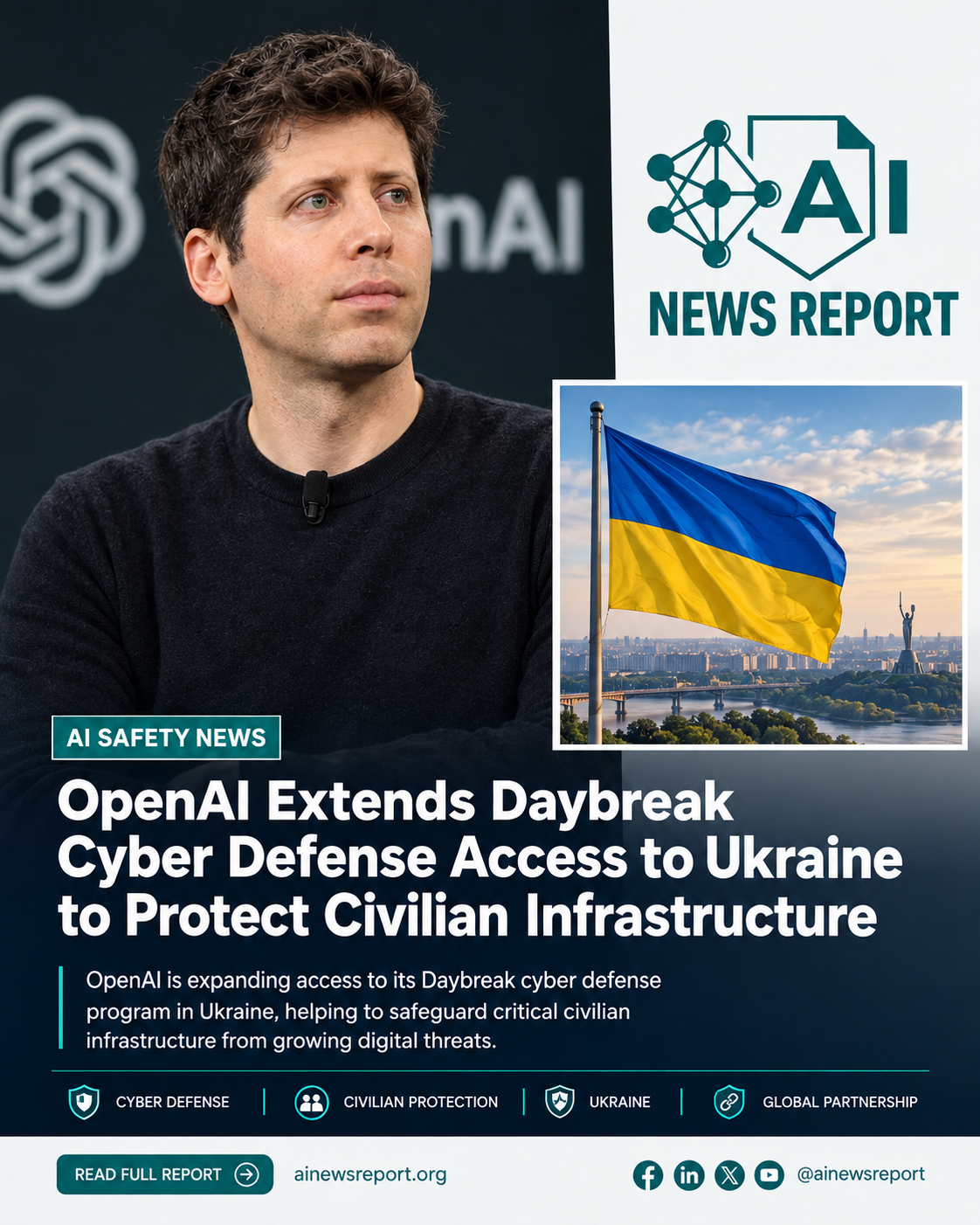 OpenAI is extending its Daybreak cyber defense program to Ukraines government, aimed at protecting civilian infrastructure from Russian cyberattacks.CERT-UA handled nearly 6,000 incidents in 2025, up 37 from 2024. The tools help defenders find and fix software vulnerabilities faster, joining similar access already given to France, Germany, and Poland.Full story: #Cybersecurity #Ukraine #OpenAI