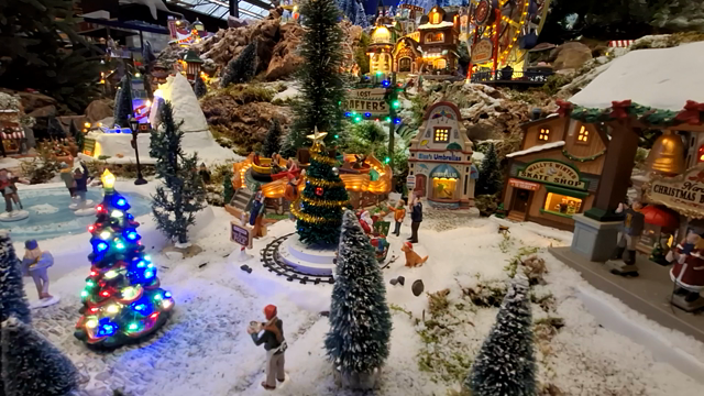 A tiny Christmas town, full of  conflicting noises