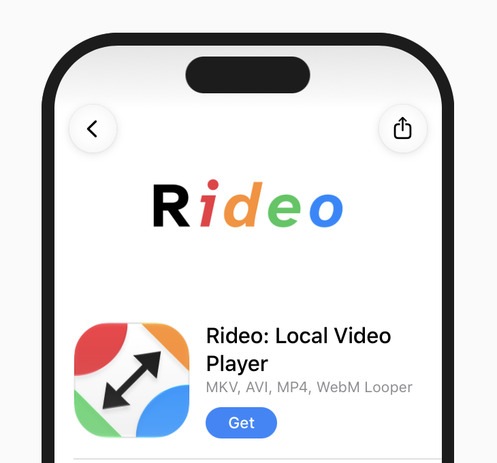 Rideo: Local Video Player

Black, red, orange, green and blue letters. 