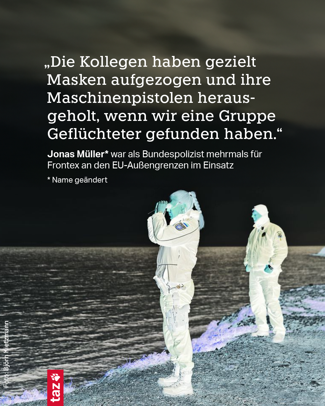 Die EU schottet sich immer weiter vor Flüchtenden ab, und Deutschland macht mit. Was das ganz unmittelbar bedeutet, hat Jonas Müller erlebt. Als Bundespolizist – und im Einsatz für die EU-Grenzschutzagentur Frontex 👉️