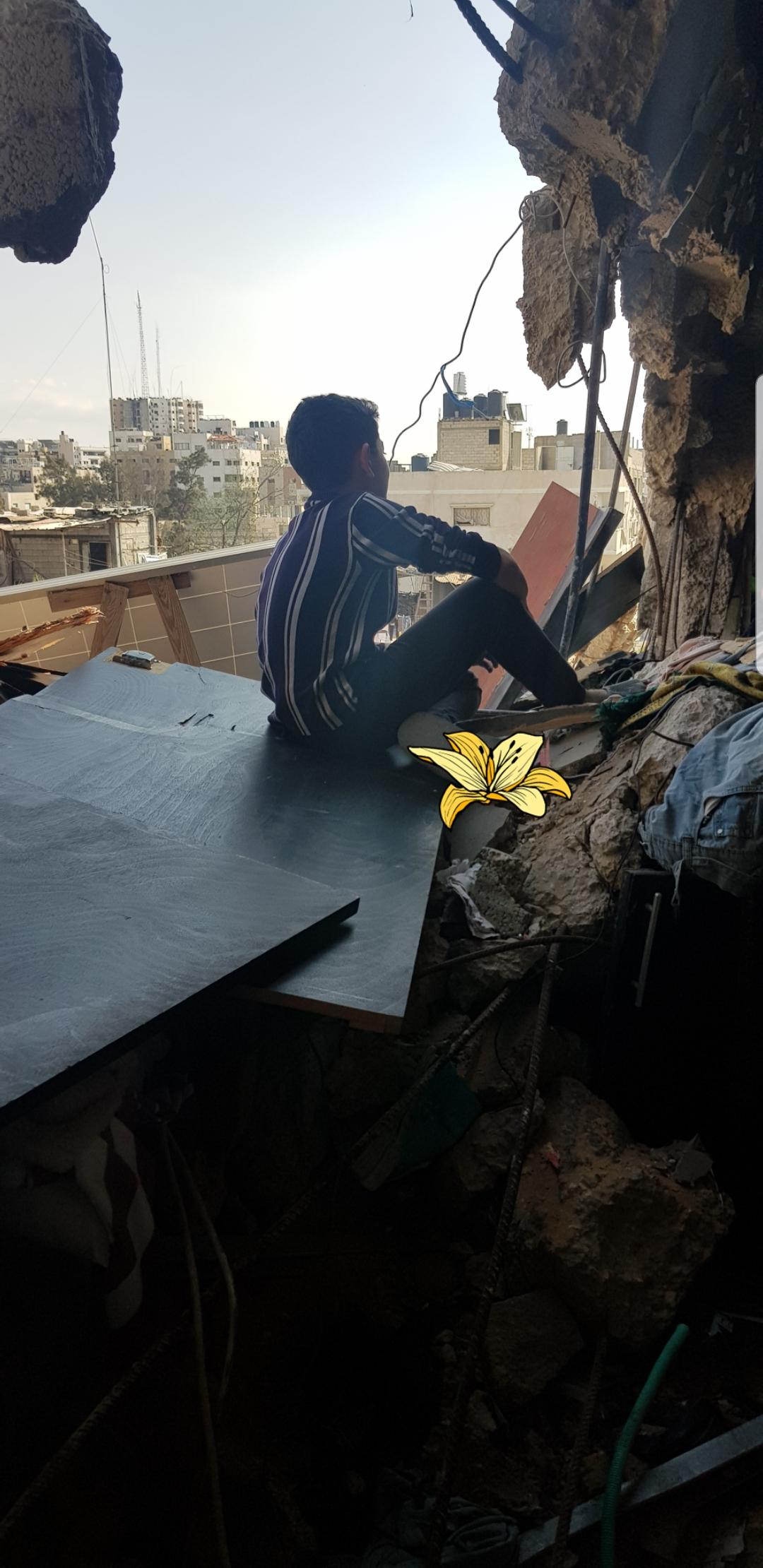 Part of what remains of our destroyed home, completely flooded by the rain. Please, your support will protect us from drowning in the freezing water and cold tonight