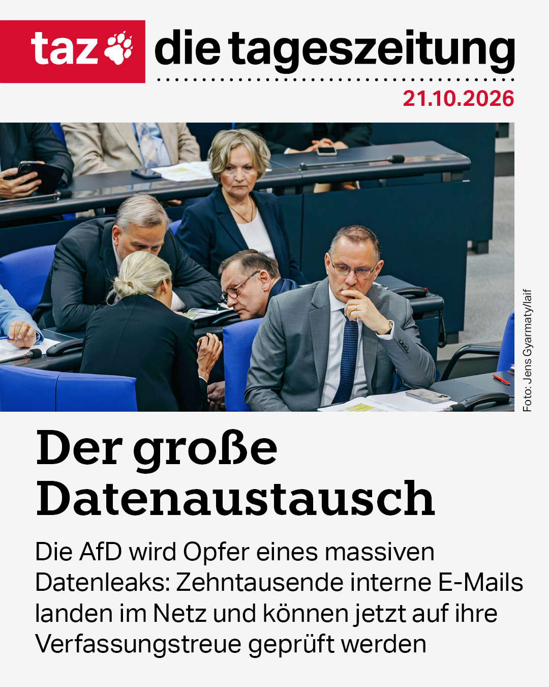 Die AfD hat sich blamiert – mit Mails, die sich mit rassistischen Ausfällen beschäftigen, mit juristischen Streitigkeiten, mit dem Umgang von Parteispenden. 👉️