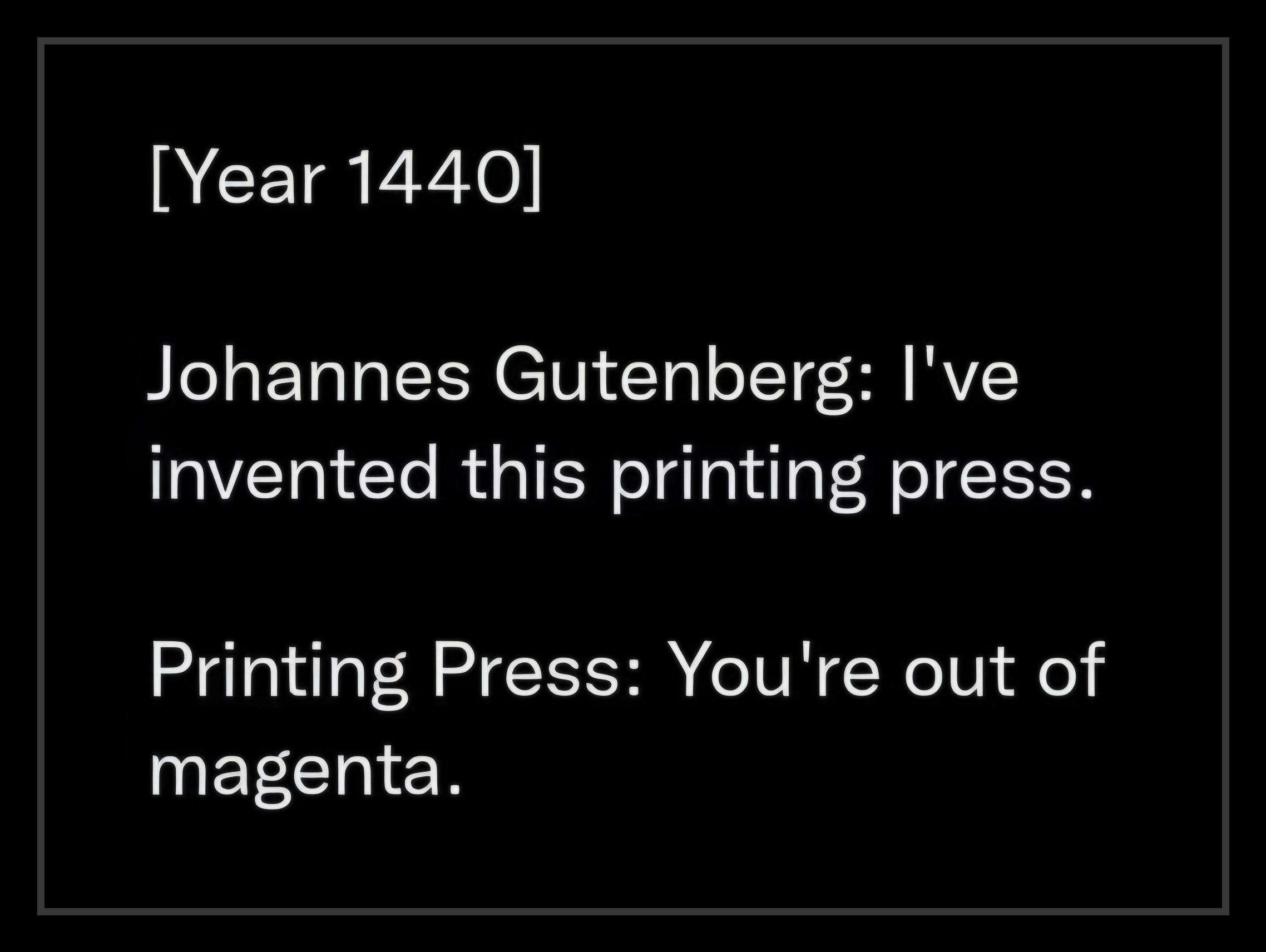 It's always magenta. Always.